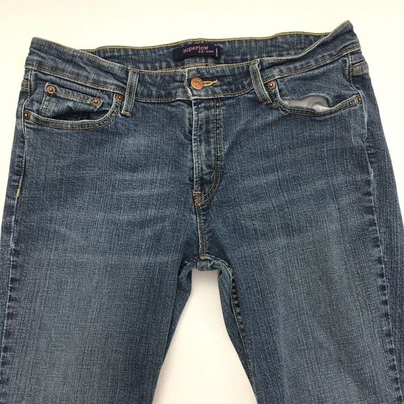 LEVIS 518 Jeans Women 13M (32x32) Super Low Boot Cut Stretch Denim Blue - Picture 2 of 12